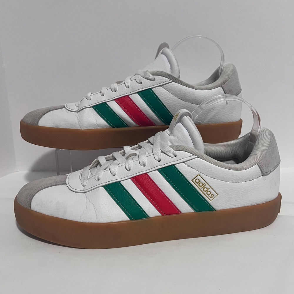 Adidas Sneakers Gum Sole Mens‎ 12 Red Green Stripes Casual Shoes